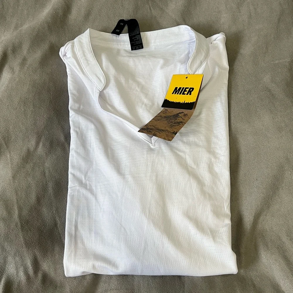 NWT MIER White Short Sleeve Athletic T-Shirt Size XXL